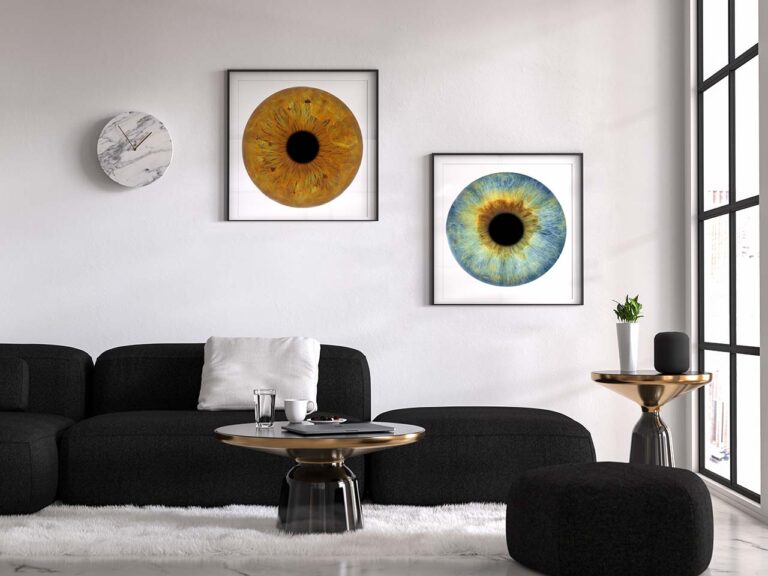 Quadri con fotografia dell'iride per la casa